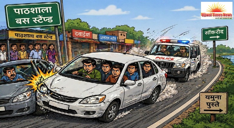 पुलिस को चकमा देकर संदिग्ध युवक फरार, हाईवे पर मची अफरा-तफरी