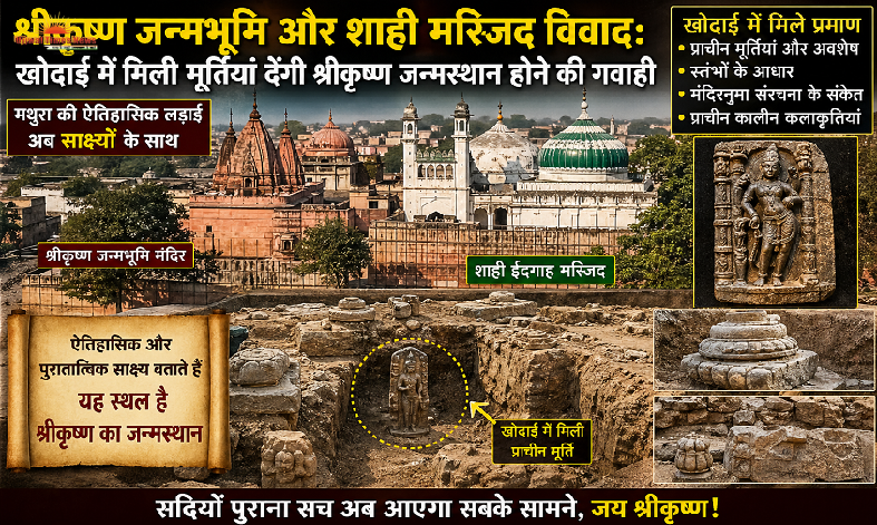 खोदाई में मिली मूर्तियां देंगी श्रीकृष्ण जन्मस्थान होने की गवाही: श्रीकृष्ण जन्मभूमि और शाही मस्जिद विवाद