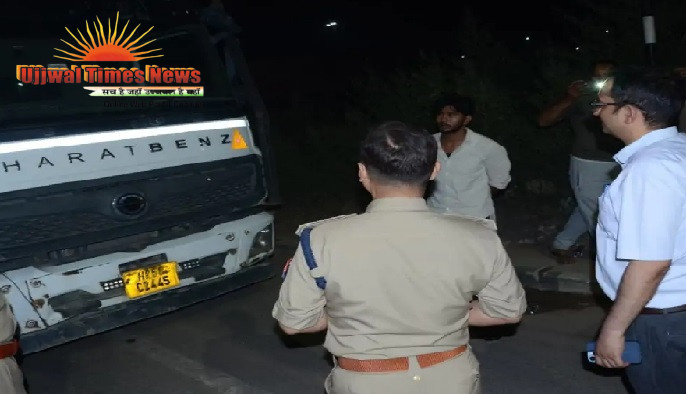 पुलिस व प्रशासनिक अधिकारियों ने मिलकर चलाया ओवरलोड वाहनों के विरुद्ध चैकिंग अभियान, एक ट्रक पर ठोका 51 हजार का जुर्माना