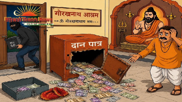 गोरखनाथ आश्रम के दानपात्र पर चोरों का धावा, तीन लाख से अधिक की नगदी पार