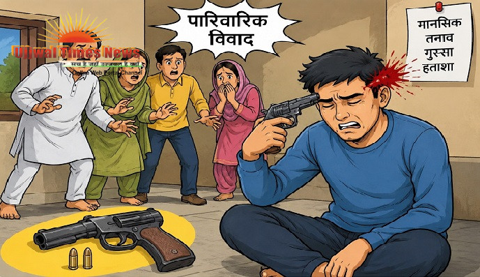 पारिवारिक विवाद के बाद युवक ने खुद को मारी गोली, हालत गंभीर