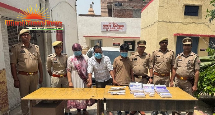 चोरी की दो घटनाओं का खुलासा करते हुए चुराए गये साढ़े तीन लाख रुपये व आभूषण बरामद, महिला सहित तीन गिरफ्तार
