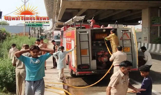 बंद पडी गंधक फैक्ट्री में रखे बोरो से उठा विषाक्त धुआं, सांस लेने में हुई परेशानी, फायर ब्रिगेड टीम ने स्थिति संभाली