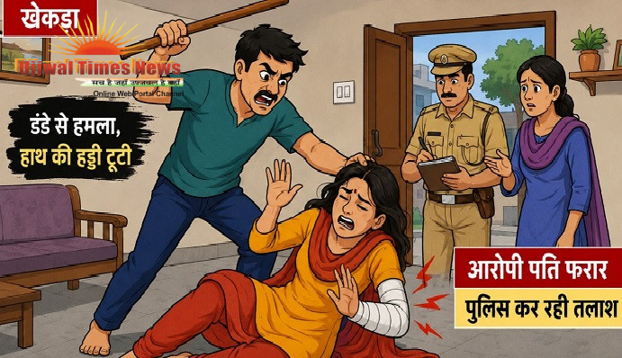 घरेलू विवाद ने लिया हिंसक रूप: पति ने पत्नी को डंडे से पीटकर किया गंभीर घायल, हाथ की हड्डी टूटी, आरोपी फरार