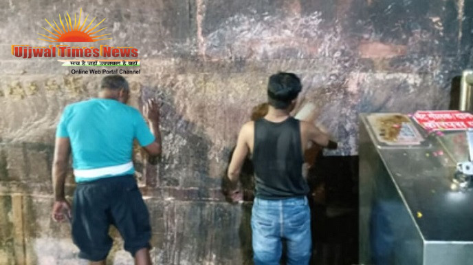 श्री बांके बिहारी मंदिर की लाल पत्थर दीवारों का केमिकल ट्रीटमेंट पूरा, 20 वर्षों तक सुरक्षित रहने का दावा