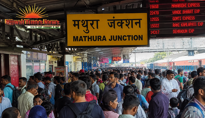 मथुरा जंक्शन पर यात्रियों की भीड़ से हालात बेकाबू, वेटिंग 150 के पार, समर स्पेशल ट्रेनों का सहारा
