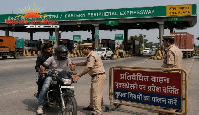 ईस्टर्न पेरिफेरल एक्सप्रेसवे पर प्रतिबंधित वाहनों की एंट्री बनी खतरा, पुलिस तैनाती की मांग