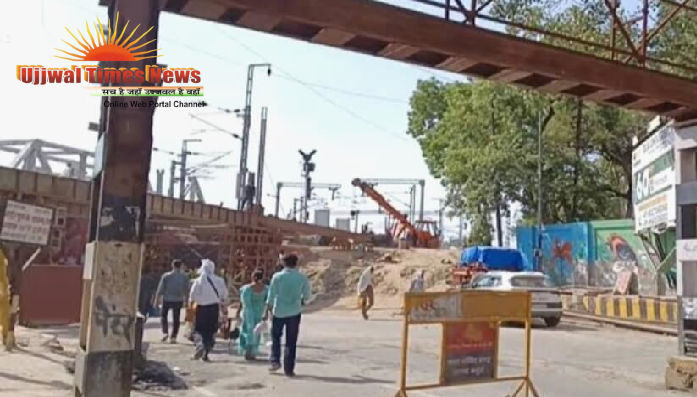 मथुरा-मौरा रेलवे लाइन निर्माण के चलते भूतेश्वर क्षेत्र में बड़ा रूट डायवर्जन, यात्रियों और वाहन चालकों को हो रही परेशानी