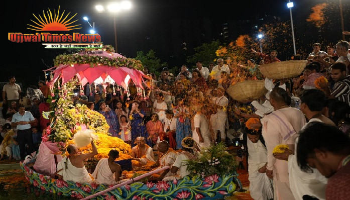 चंद्रोदय मंदिर के पानीहाटी महोत्सव में उमड़ा श्रद्धा का सैलाब, नौका विहार ने मोहा मन