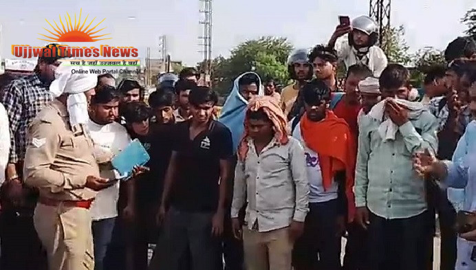 गोवर्धन चौराहे पर दर्दनाक सड़क हादसा, कंटेनर की टक्कर से महिला की मौत