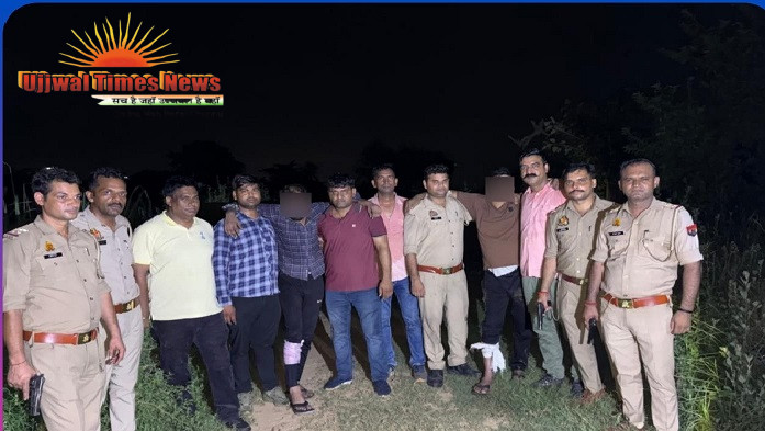 पुलिस मुठभेड़ के बाद विद्युत् तार चोरी के 5 अभियुक्त गिरफ्तार, चोरी का चार कुंतल तार भी बरामद