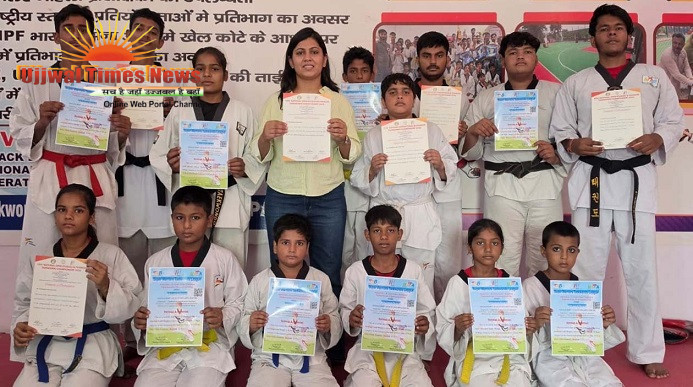 जिला, राज्य और राष्ट्रीय स्तर पर पदक जीतकर लौटे ताइक्वांडो खिलाड़ियों का सम्मान, प्रमाणपत्र देकर बढ़ाया उत्साह