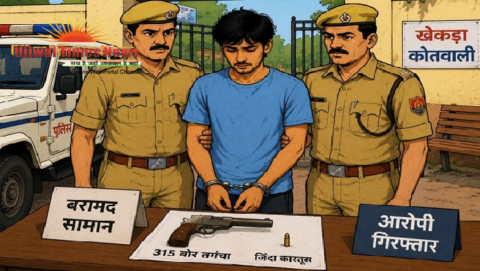 एमएम कॉलेज गेट के पास अवैध तमंचे के साथ 20 वर्षीय युवक गिरफ्तार, दिल्ली जाने वाली ट्रेन का कर रहा था इंतजार