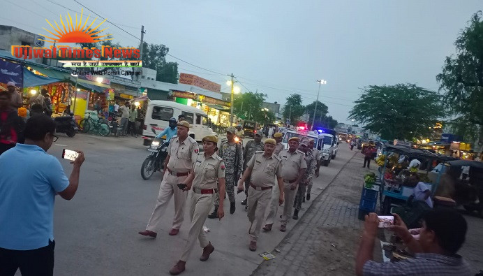 कानून एवं सुरक्षा व्यवस्था को लेकर पुलिस थाना पिलानी एवं क्यूआरटी का संयुक्त फ्लैग मार्च, आमजन में सुरक्षा का संदेश