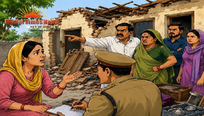 जेठ पर पैतृक मकान तोड़ने का आरोप, पीड़िता बोली- पुलिस के सामने भी देते रहे धमकी