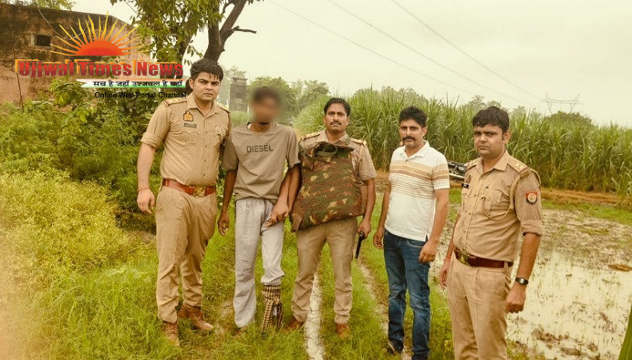 कलेक्शन एजेंट से लूट की घटना में शामिल 25 हजार का ईनामी अभियुक्त मुठभेड़ के दौरान गिरफ्तार