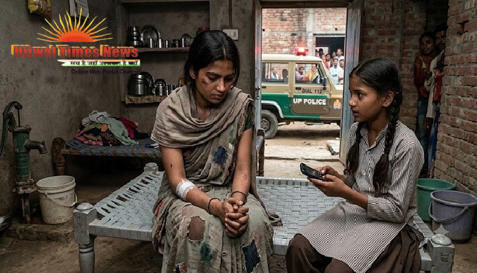 हैवान पति ने पत्नी को बेरहमी से पीटकर किया अधमरा, 12 वर्षीय बेटी ने डायल 112 पर लगाई गुहार