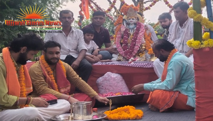 नागेश्वर मंदिर में शिव परिवार की प्रतिमाओं की निकली भव्य शोभायात्रा, विधि-विधान से हुई प्राण प्रतिष्ठा
