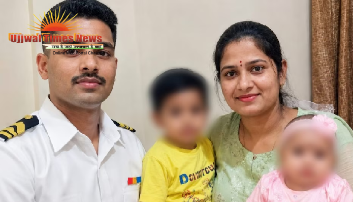 चार शव, एक परिवार और हजारों आंसू... नेवी जवान-पत्नी व बच्चों की अंतिम विदाई ने झकझोरा