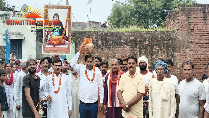 बिनौली में संत शिरोमणि रविदास की 650वीं जयंती के उपलक्ष्य में निकाली भव्य कलश शोभायात्रा