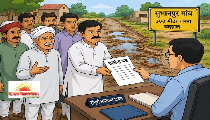 सुभानपुर में 900 मीटर रास्ता बदहाल, ग्रामीणों ने पक्का निर्माण कराने की उठाई मांग