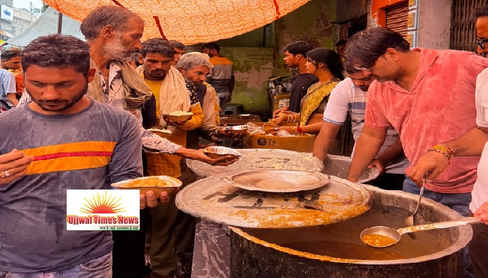 45वीं रसोई में बारिश के बीच भी जारी रही सारथी की सेवा, श्रमिकों को मिला भरपेट भोजन