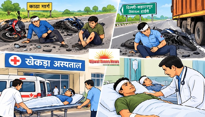सड़क हादसों में तीन बाइक सवार युवक घायल, अस्पताल में कराया उपचार