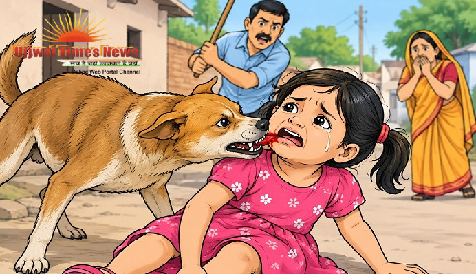 बसी गांव में आवारा कुत्तों का आतंक, घर के बाहर खेल रही पांच वर्षीया बालिका को कुत्ते ने काटा