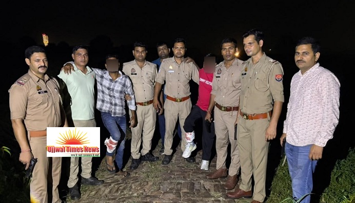 अंतर्जनपदीय पशु चोर गिरोह के दो सदस्य मुठभेड़ में गिरफ्तार