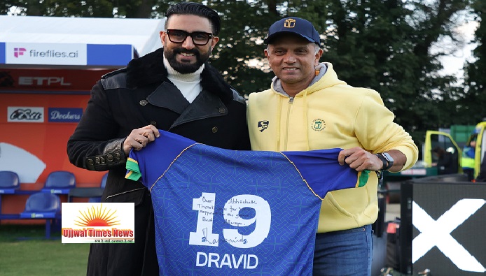 “DEAR ABHISHEK…” RAHUL DRAVID’S SPECIAL NO. 19 JERSEY GIFT FOR ABHISHEK BACHCHAN