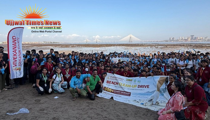 गणपति विसर्जन के बाद दादर चौपाटी की सफाई में जुटे 500 से अधिक छात्र, 2 हजार किलो से ज्यादा कचरा एकत्र