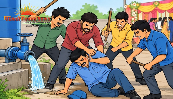 पानी नहीं पहुंचने पर नलकूप ऑपरेटर की डंडों से पिटाई, चार युवकों पर आरोप