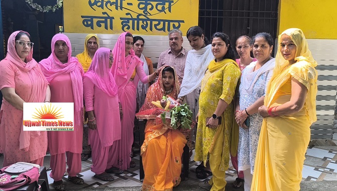 आंगन मिलन कार्यक्रम में गर्भवती महिलाओं की हुई गोदभराई, छह माह तक के बच्चों का कराया अन्नप्राशन