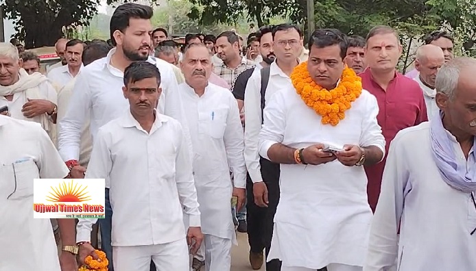 घिटोरा में सपा की पीडीए पदयात्रा से बढ़ी राजनीतिक सरगर्मी, रवि बैंसला के नेतृत्व में निकली यात्रा