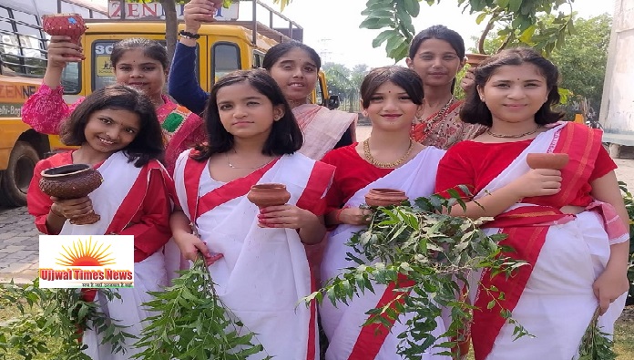 जेनेक्स्ट स्कूल में धूमधाम से मना दशहरा महोत्सव, किया रावण दहन