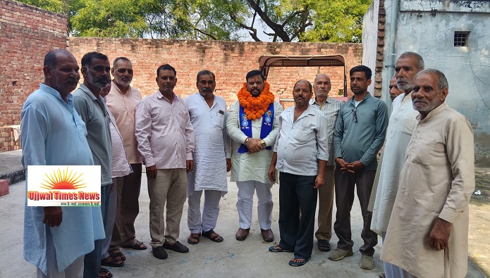 बसपा सुप्रीमो मायावती से आशीर्वाद प्राप्त सचिन शर्मा का बड़का गांव में जोरदार स्वागत, ढोल-नगाड़ों के साथ किया गया सम्मानित